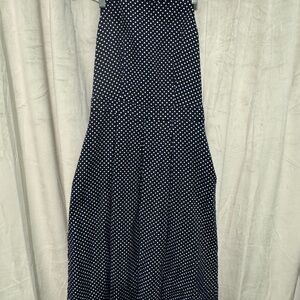 The Limited Black and White Polka Dot Midi Dress